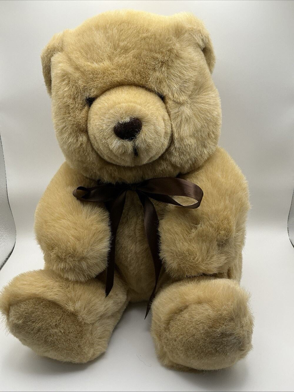 Vintage Westcliff Collection Teddy Bear 9” Plush Brown Bow Made in Korea